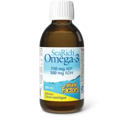 NATURAL FACTORS SEA RICH OMEGA-3 750 EPA/500 DHA LEMON MERINGUE 200ML
