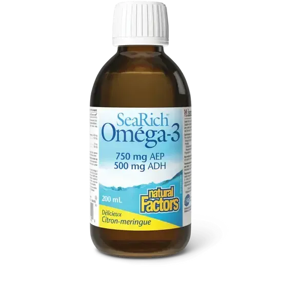 NATURAL FACTORS SEA RICH OMEGA-3 750 EPA/500 DHA LEMON MERINGUE 200ML