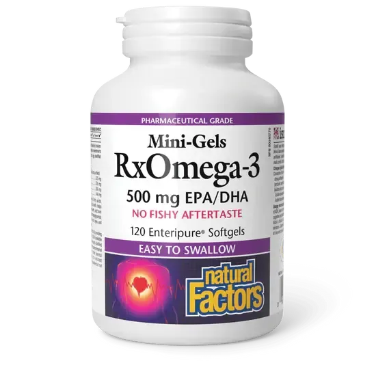 NATURAL FACTORS RXOMEGA-3 MINI-GELS - 500MG - 120 ENTERIPURE SOFTGELS