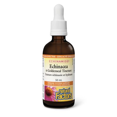 NATURAL FACTORS ECHINAMIDE ECHINACEA &amp; GOLDENSEAL TINCTURE 50ML