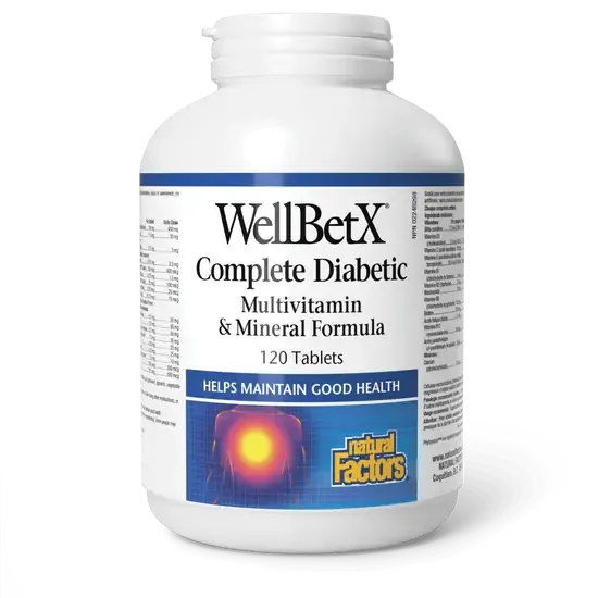 NATURAL FACTORS WELLBETX COMPLETE DIABETIC 120 TABS