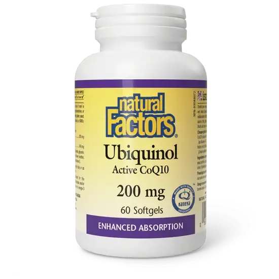 NATURAL FACTORS UBIQUINOL ACTIVE COQ10 200MG 60 SOFTGELS