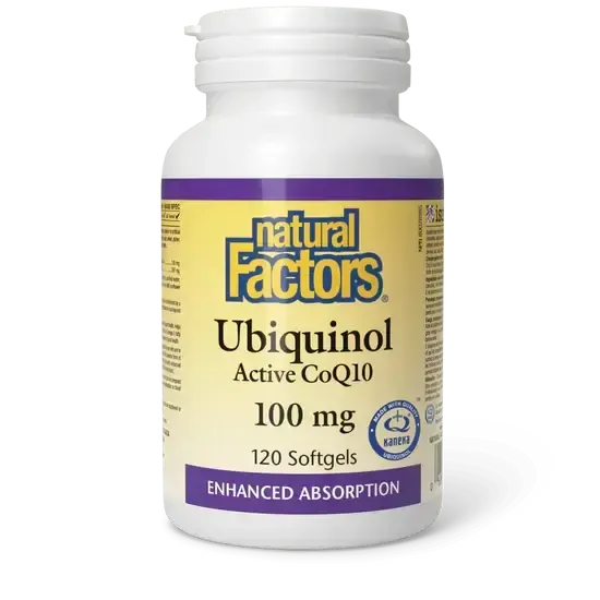 NATURAL FACTORS UBIQUINOL ACTIVE COQ10 100MG 120 SOFTGELS