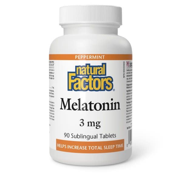 NATURAL FACTORS MELATONIN 3MG 90 PEPPERMINT SUBLINGUAL TABS