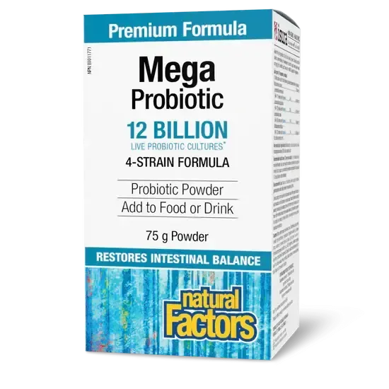 NATURAL FACTORS MEGA PROBIOTIC POWDER (12 BILLION CFU) 75G