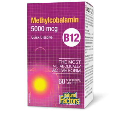 NATURAL FACTORS B12 (METHYLCOBALAMIN) 5000MCG 60 SUBLINGUAL TABS