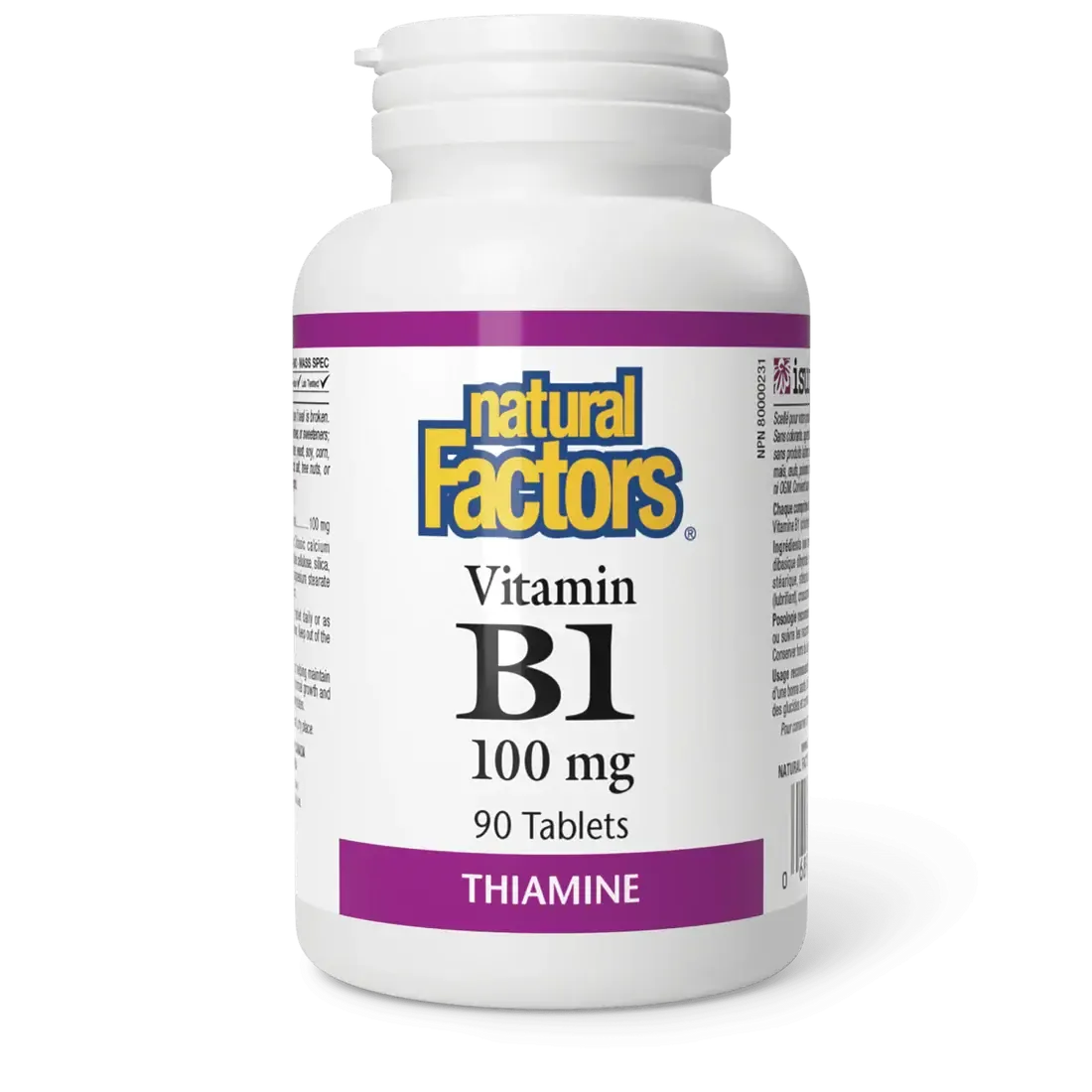 NATURAL FACTORS B1 100MG 90 TABS