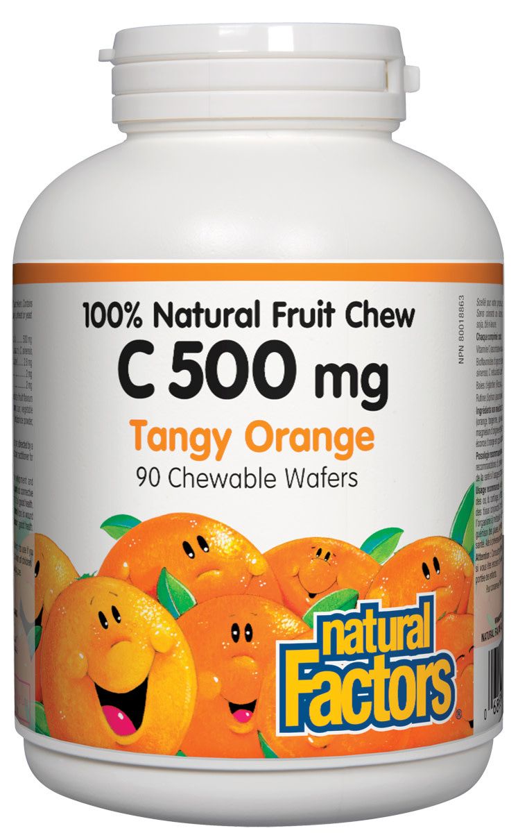 NATURAL FACTORS C 500MG (TANGY ORANGE) 90 CHEWABLE WAFERS