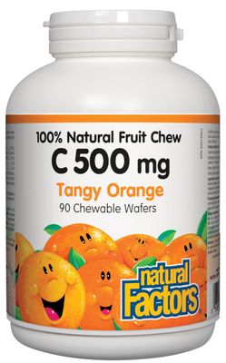 NATURAL FACTORS C 500MG (TANGY ORANGE) 90 CHEWABLE WAFERS