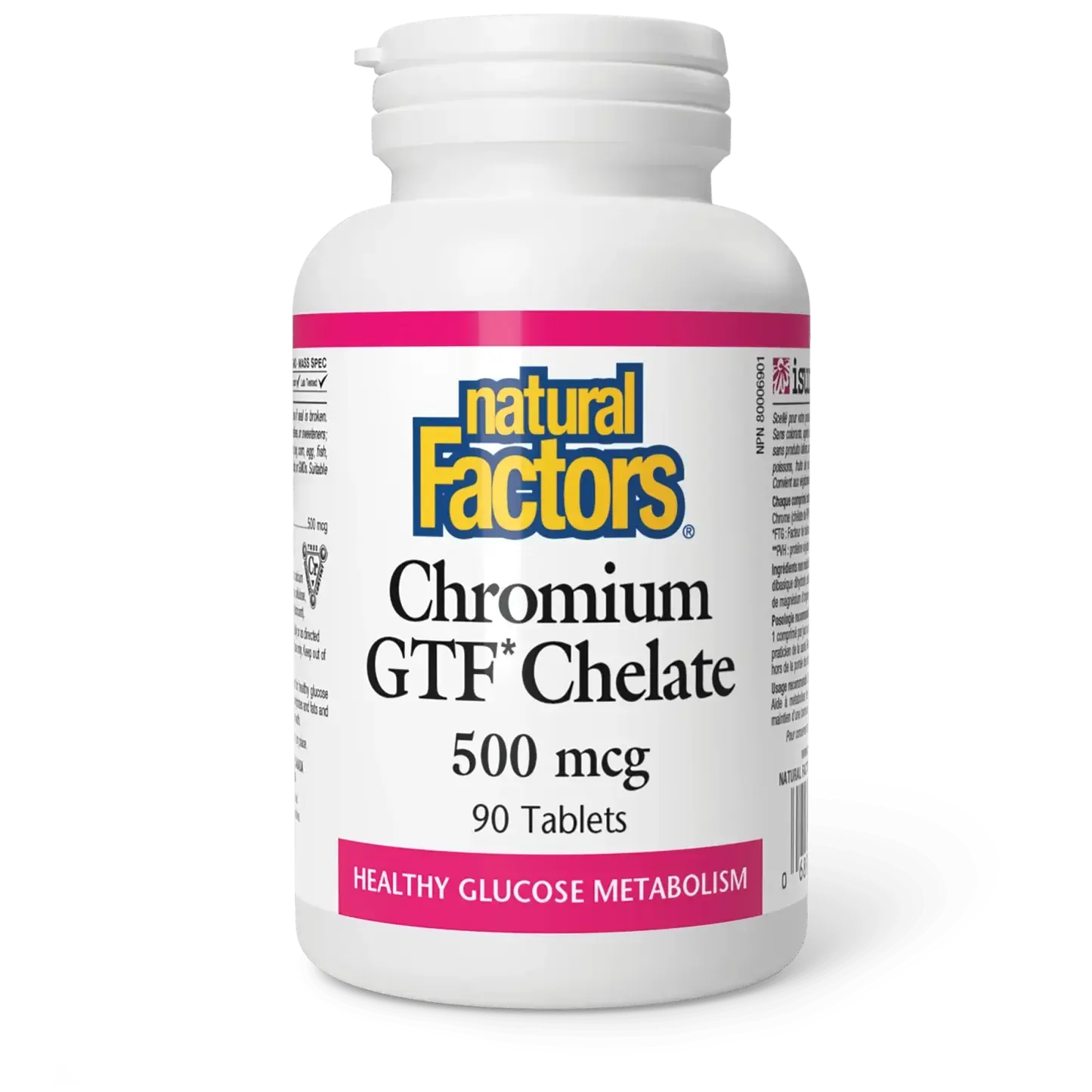 NATURAL FACTORS CHROMIUM GTF 500MCG 90 TABS