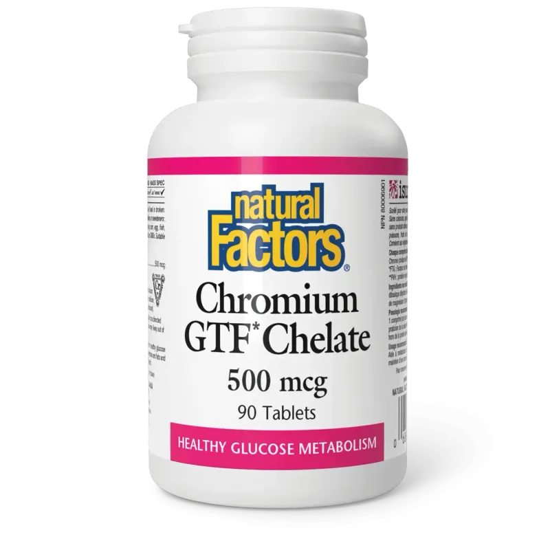 NATURAL FACTORS CHROMIUM GTF 500MCG 90 TABS