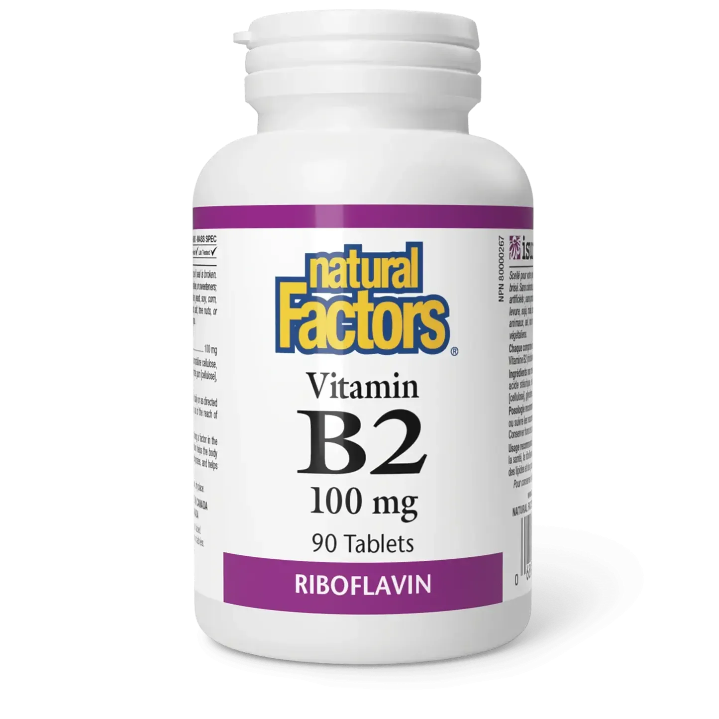 NATURAL FACTORS B2 100MG 90 TABS