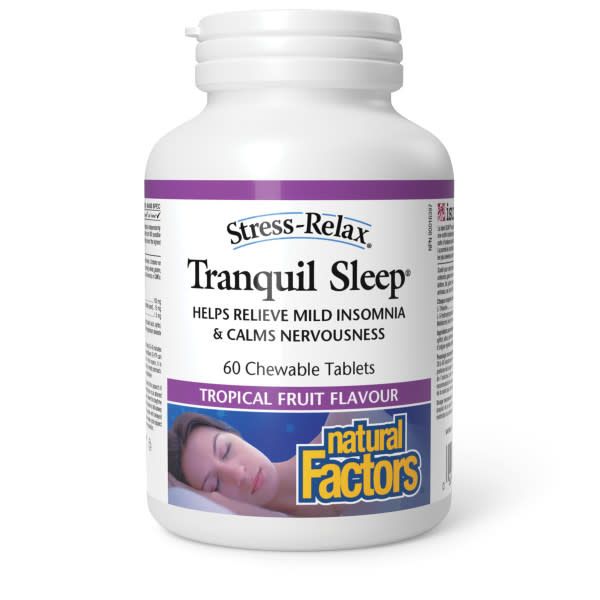 NATURAL FACTORS STRESS RELAX TRANQUIL SLEEP 60 CHEWABLE TABLETS