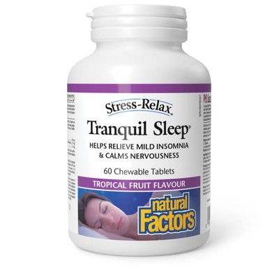 NATURAL FACTORS STRESS RELAX TRANQUIL SLEEP 60 CHEWABLE TABLETS