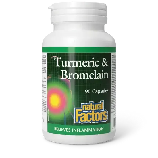 NATURAL FACTORS TURMERIC &amp; BROMELAIN 90 CAPS