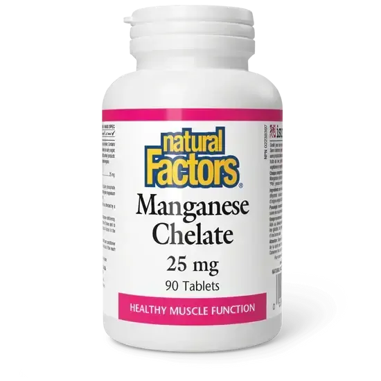 NATURAL FACTORS MANGANESE CHELATE 25MG 90 TABS