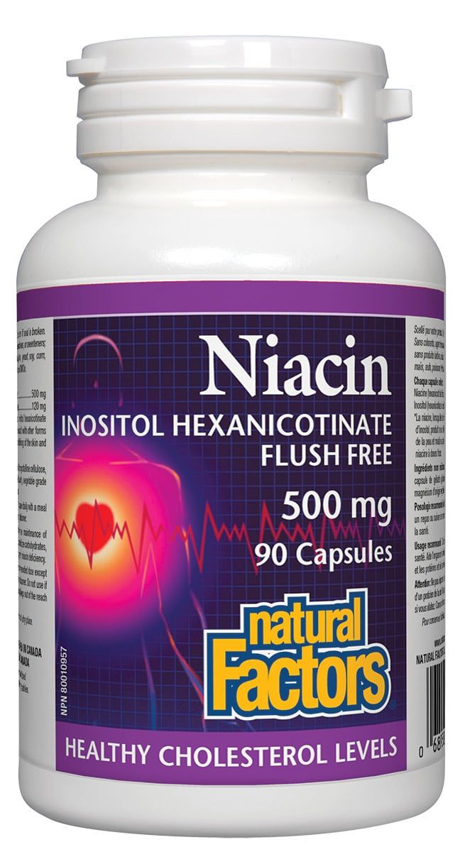 NATURAL FACTORS NIACIN INOSITOL 500MG (NO FLUSH) 90 CAPS