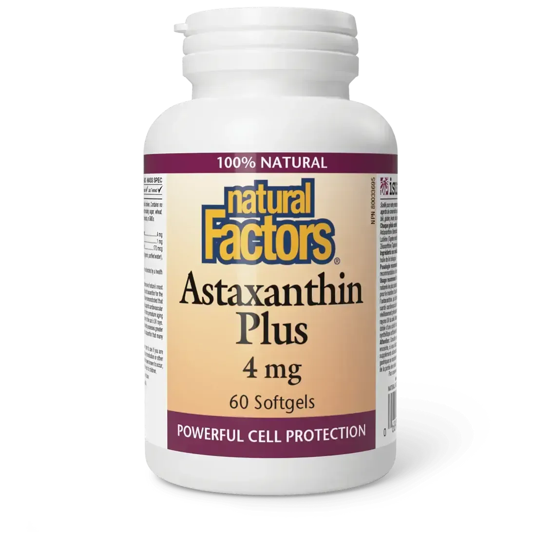 NATURAL FACTORS ASTAXANTHIN PLUS 60 SOFTGELS