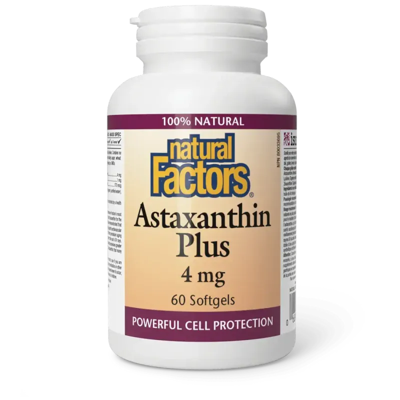 NATURAL FACTORS ASTAXANTHIN PLUS 60 SOFTGELS
