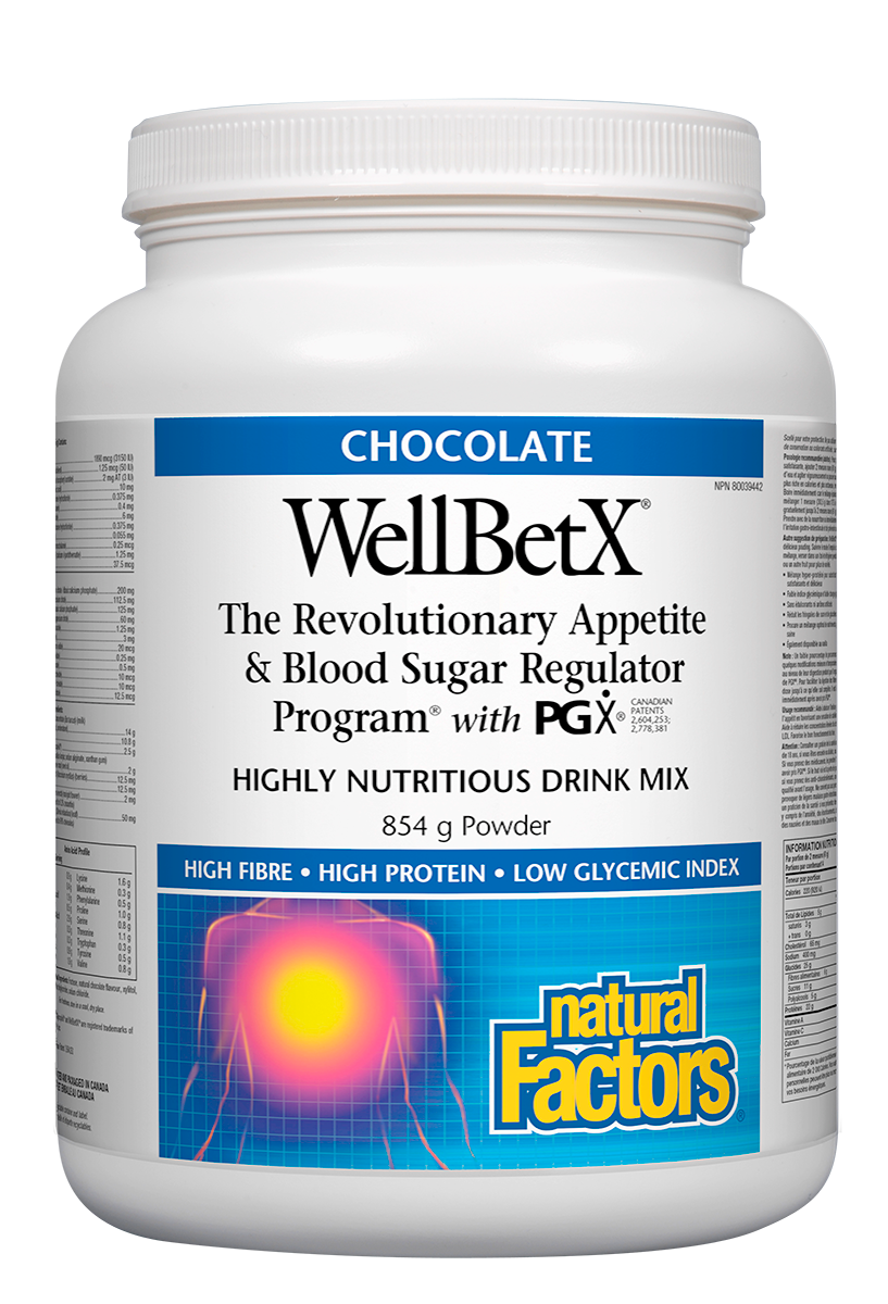 NATURAL FACTORS WELLBETX CHOCOLATE (WHEY) 854G