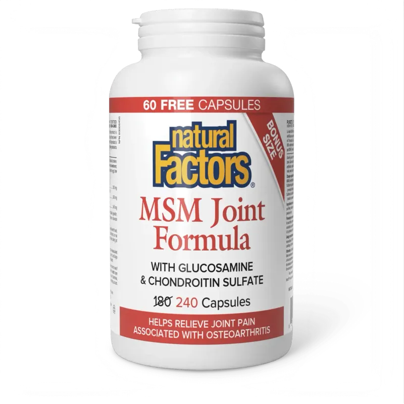 NATURAL FACTORS MSM JOINT FORMULA 240 CAPS (BONUS SIZE)