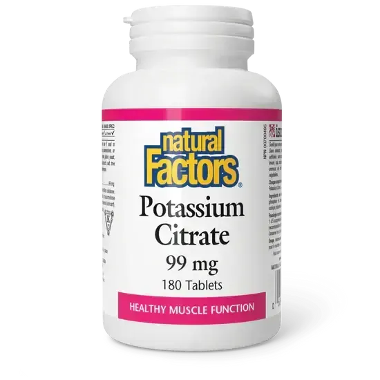 NATURAL FACTORS POTASSIUM CITRATE 99MG 180 TABS