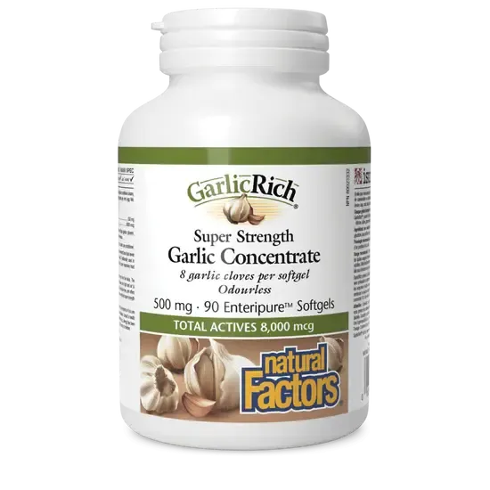NATURAL FACTORS GARLICRICH SUPER STRENGTH GARLIC CONCENTRATE 90 ENTERIC SOFTGELS