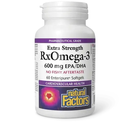NATURAL FACTORS RXOMEGA-3 EXTRA STRENGTH - 600MG - 60 ENTERIPURE SOFTGEL