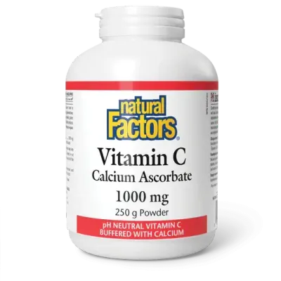 NATURAL FACTORS VITAMIN C (CALCIUM ASCORBATE) (1000MG) POWDER 250G NATURAL FACTORS VITAMIN C (CALCIUM ASCORBATE) (1000MG) POWDER 250G