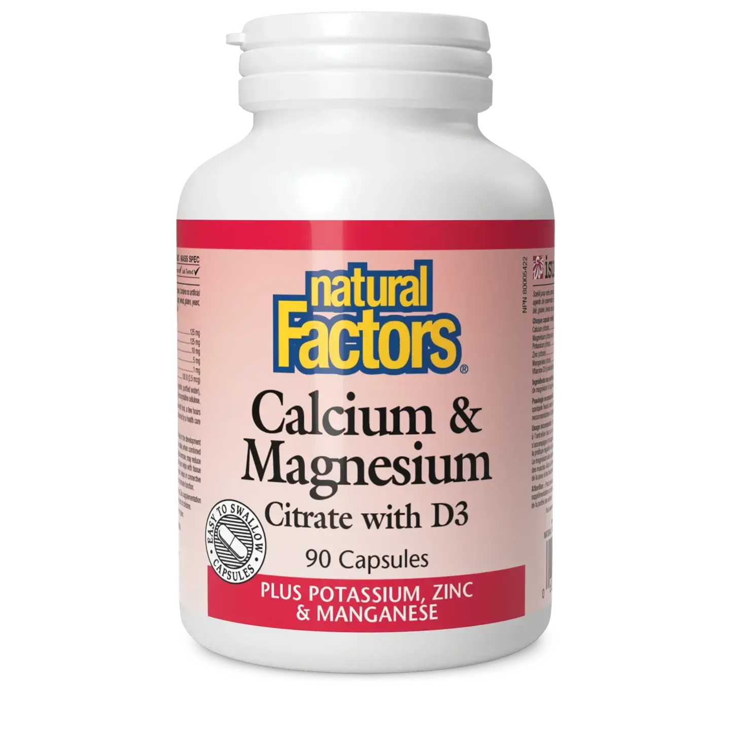 NATURAL FACTORS CALCIUM MAGNESIUM CITRATE + D3 90 CAPS