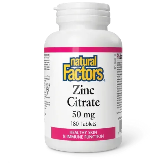 NATURAL FACTORS ZINC CITRATE 50MG 180 TABS