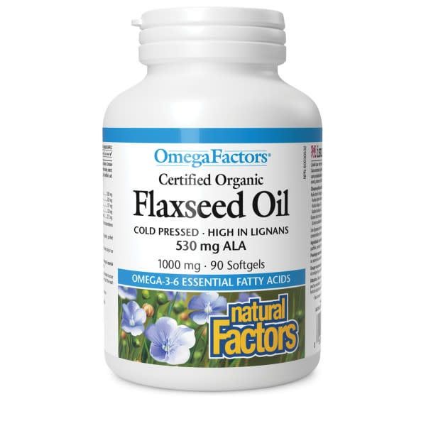 NATURAL FACTORS ORGANIC FLAXSEED OIL 1000MG 90 SOFTGELS
