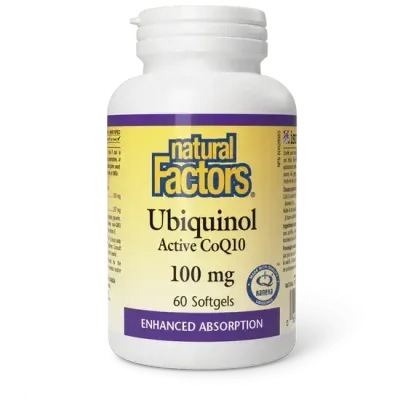 NATURAL FACTORS UBIQUINOL ACTIVE COQ10 100MG 60 SOFTGELS NATURAL FACTORS UBIQUINOL ACTIVE COQ10 100MG 60 SOFTGELS