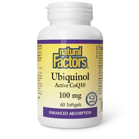 NATURAL FACTORS UBIQUINOL ACTIVE COQ10 100MG 60 SOFTGELS