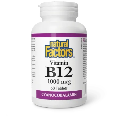 NATURAL FACTORS B12 (CYANOCOBALAMIN) 1000MCG 60 TABS