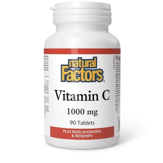 NATURAL FACTORS VIT C 1000MG W/ BIOFLAVONOIDS &amp; ROSEHIPS 90 TABS
