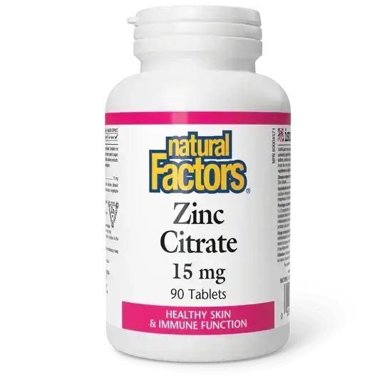 NATURAL FACTORS ZINC CITRATE 15MG 90 TABS