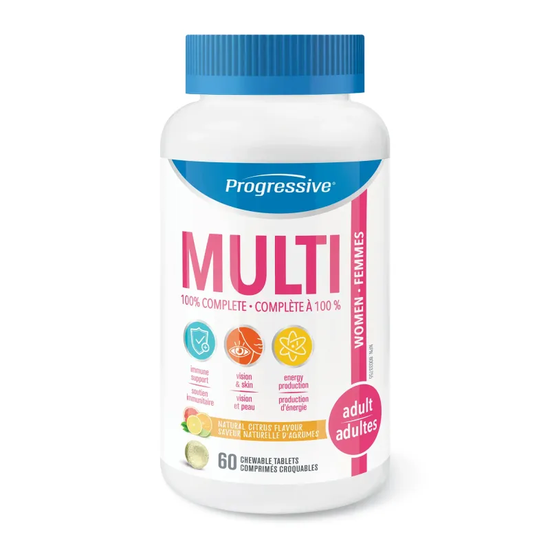 PROGRESSIVE MULTI FOR ADULT WOMEN 60 CHEWABLE TABS