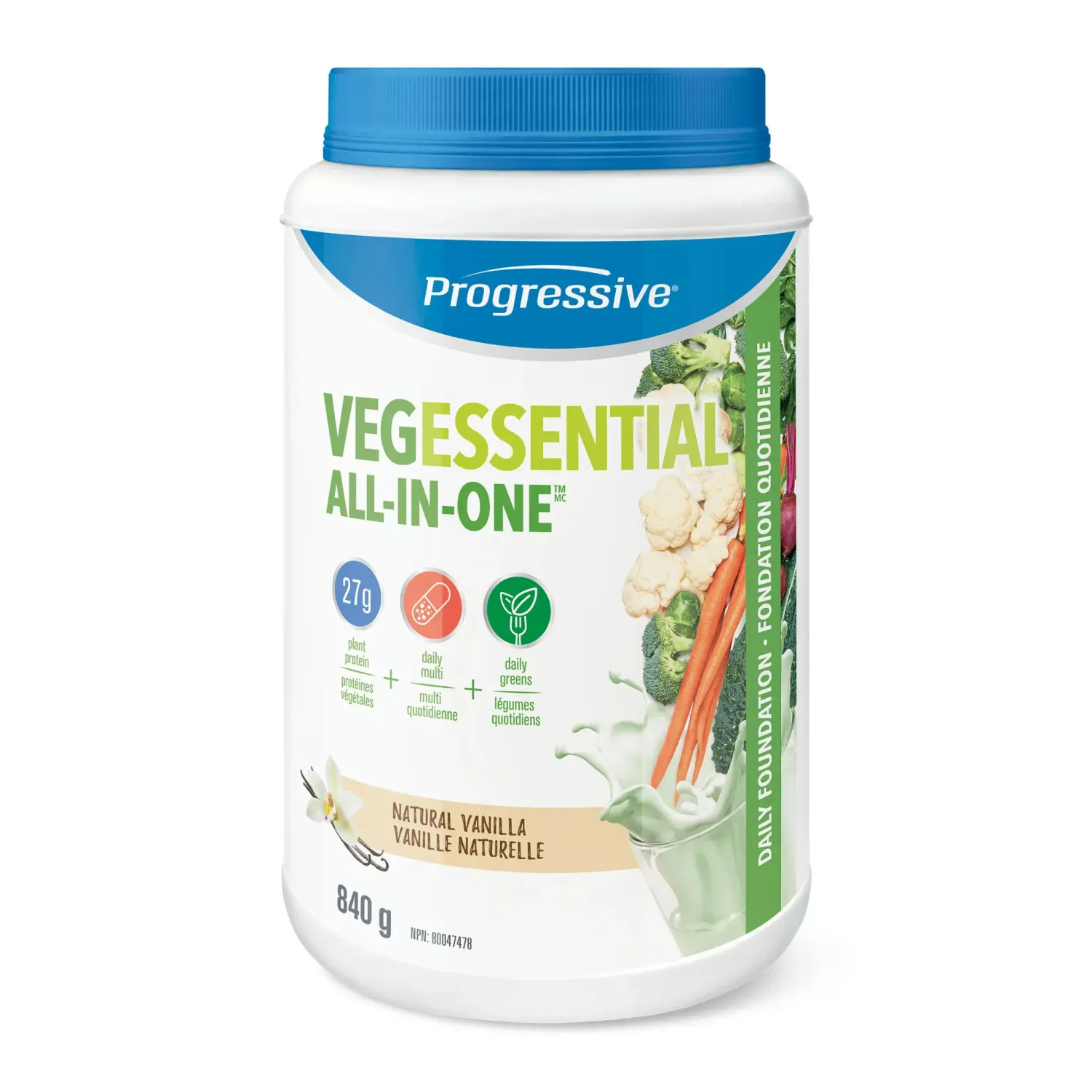 PROGRESSIVE VEG ESSENTIAL ALL IN ONE NATURAL VANILLA 840G