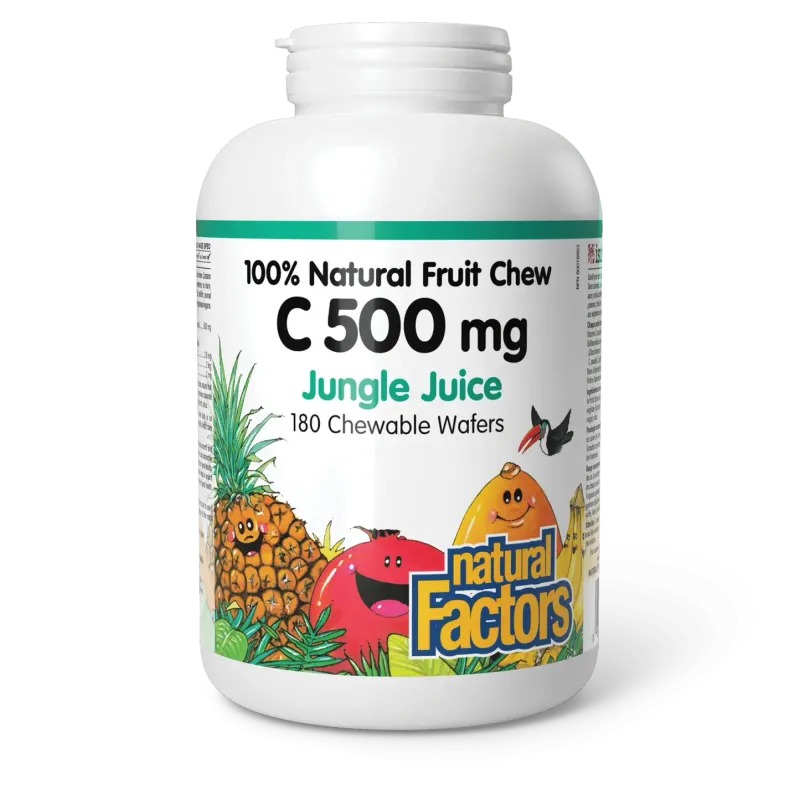 NATURAL FACTORS C 500MG (JUNGLE JUICE) 180 CHEWABLE WAFERS