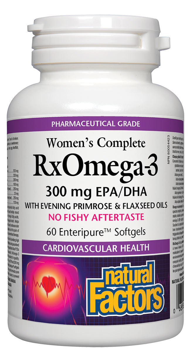 NATURAL FACTORS RXOMEGA-3 WOMEN'S COMPLETE - 300MG - 60 ENTERIPURE SOFTGELS