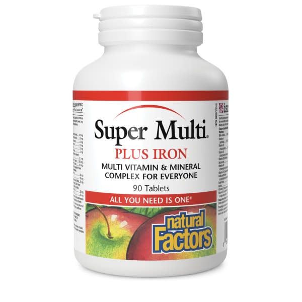 NATURAL FACTORS SUPER MULTI PLUS IRON 90 TABS