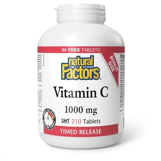 NATURAL FACTORS VITAMIN C TIME RELEASE 1000MG 210 TABS (BONUS SIZE)