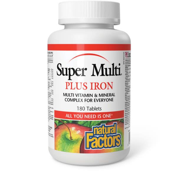 NATURAL FACTORS SUPER MULTI PLUS IRON 180 TABS