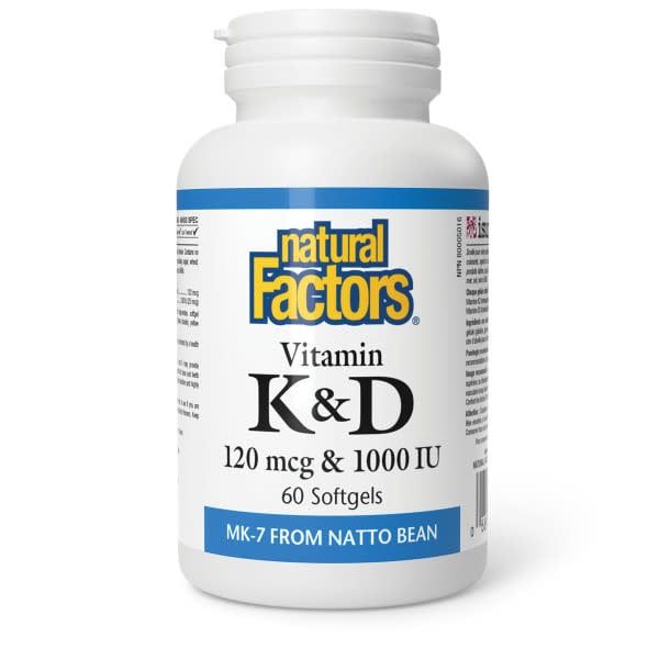 NATURAL FACTORS VITAMIN K2 &amp; D3 60 SOFTGELS