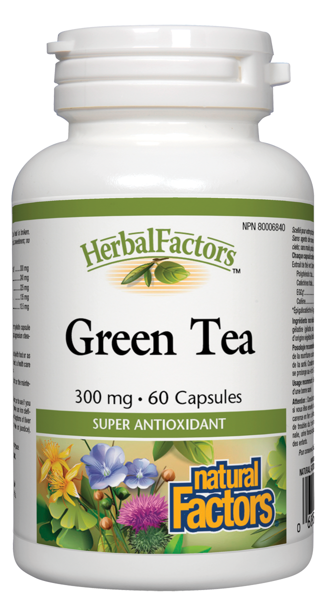 NATURAL FACTORS GREEN TEA 300MG 60 CAPS