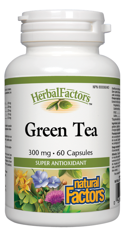 NATURAL FACTORS GREEN TEA 300MG 60 CAPS