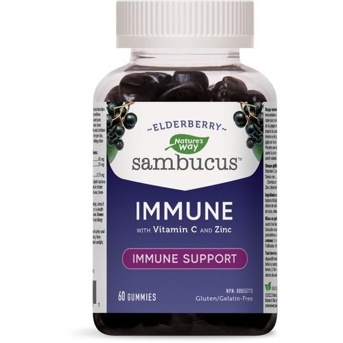NATURE'S WAY SAMBUCUS ELDERBERRY GUMMIES 60 CHEWABLE GUMMIES