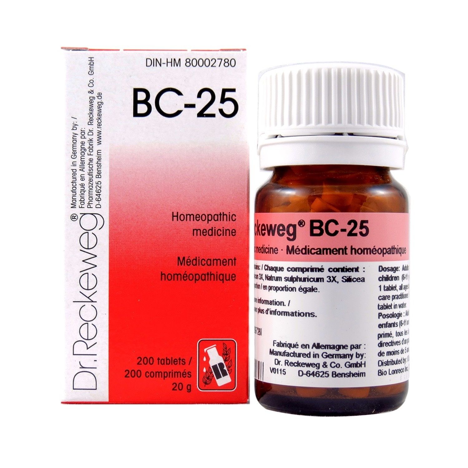 RECKEWEG BC-25 COMBINATION SALTS (20G) 200 TABS