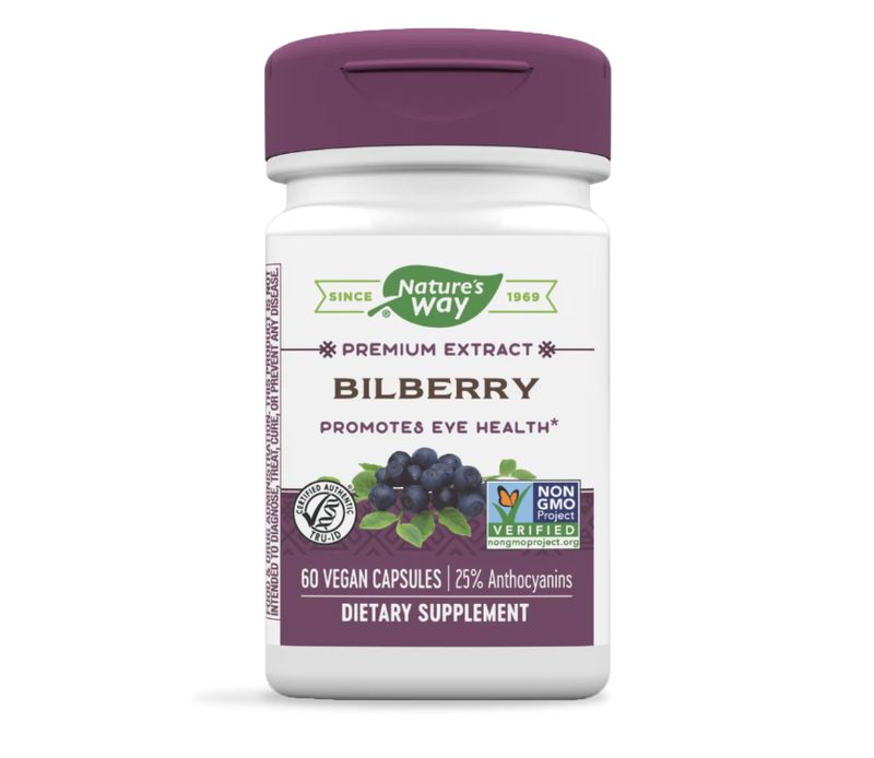 NATURE'S WAY BILBERRY EXTRACT 60 VEGICAPS